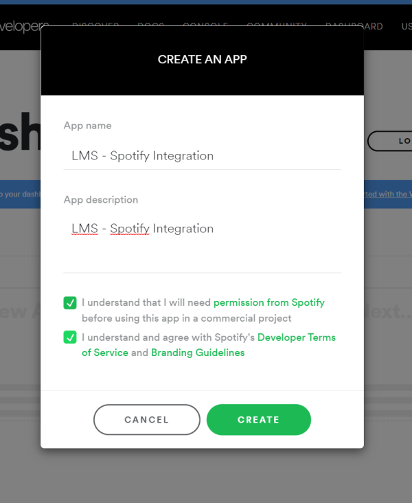 spotify developer login